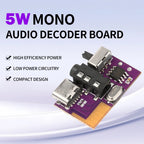 1-10 PCS DIY BT Audio Receiver Board DC 3.5V-5V 5W Mono Amplifier Decoder Board MP3 Player TWS 3.5mm AUX Speaker Stereo Module