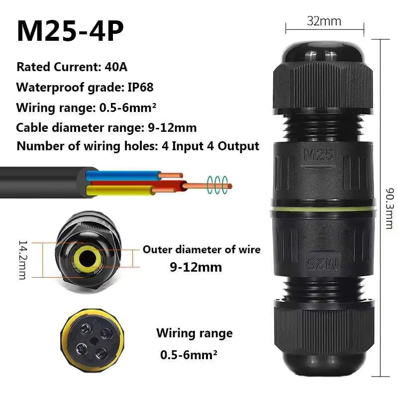1PC IP68 Waterproof Quick Electrical Wire Connector 2 3 4 Pin Solderless LED Lamp Cable Wiring Outdoor Rainproof Terminal Blocks
