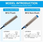 OMCH Capacitive Proximity Sensor LJC 12 18 30MM Detection Distance 2/5/10/20MM PNP NPN NO NC Cylindrical Proximity Sensor Switch