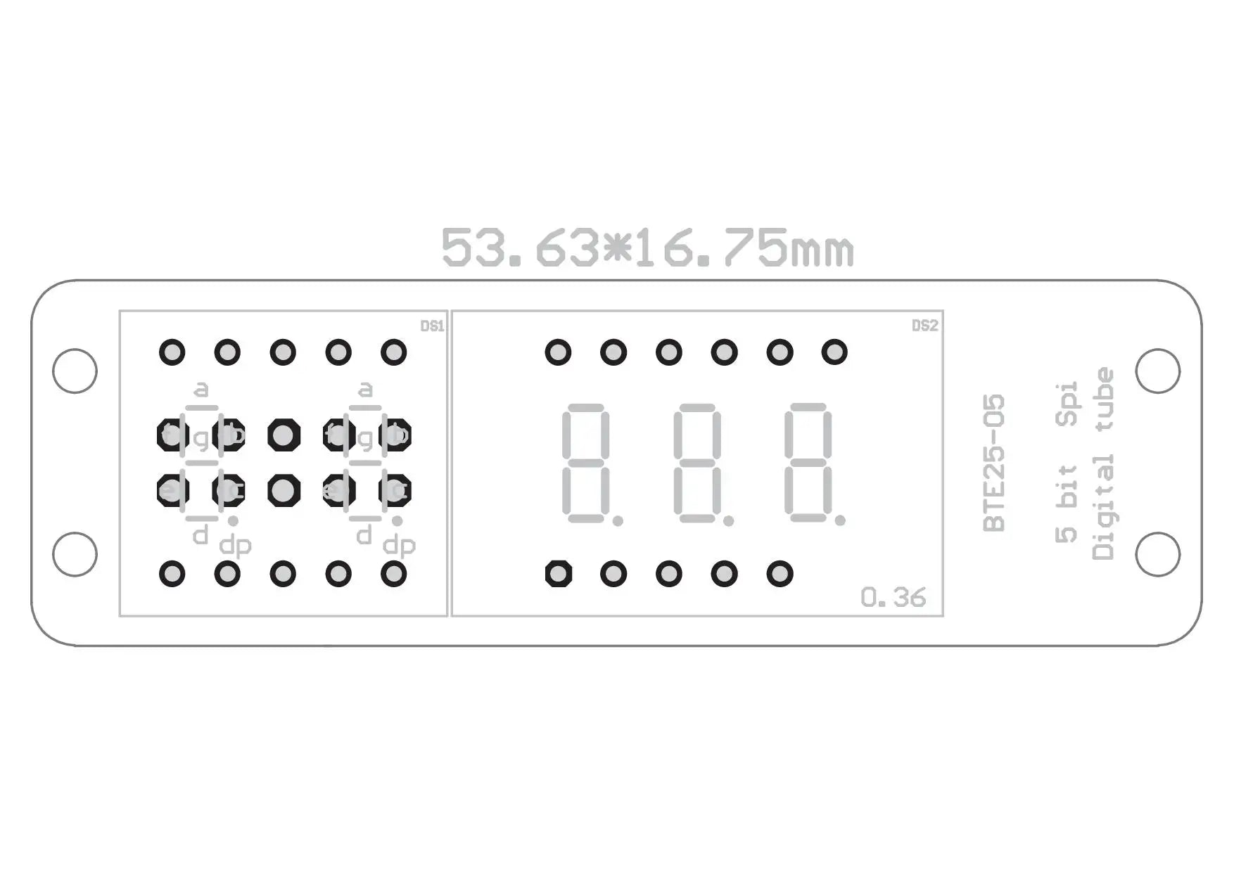 MAX7219 0.36 Inch 5 Bits Digital LED Display 7 Segment Module 6 Color Available for Arduino STM32 STC AVR ESP32 Unwelded