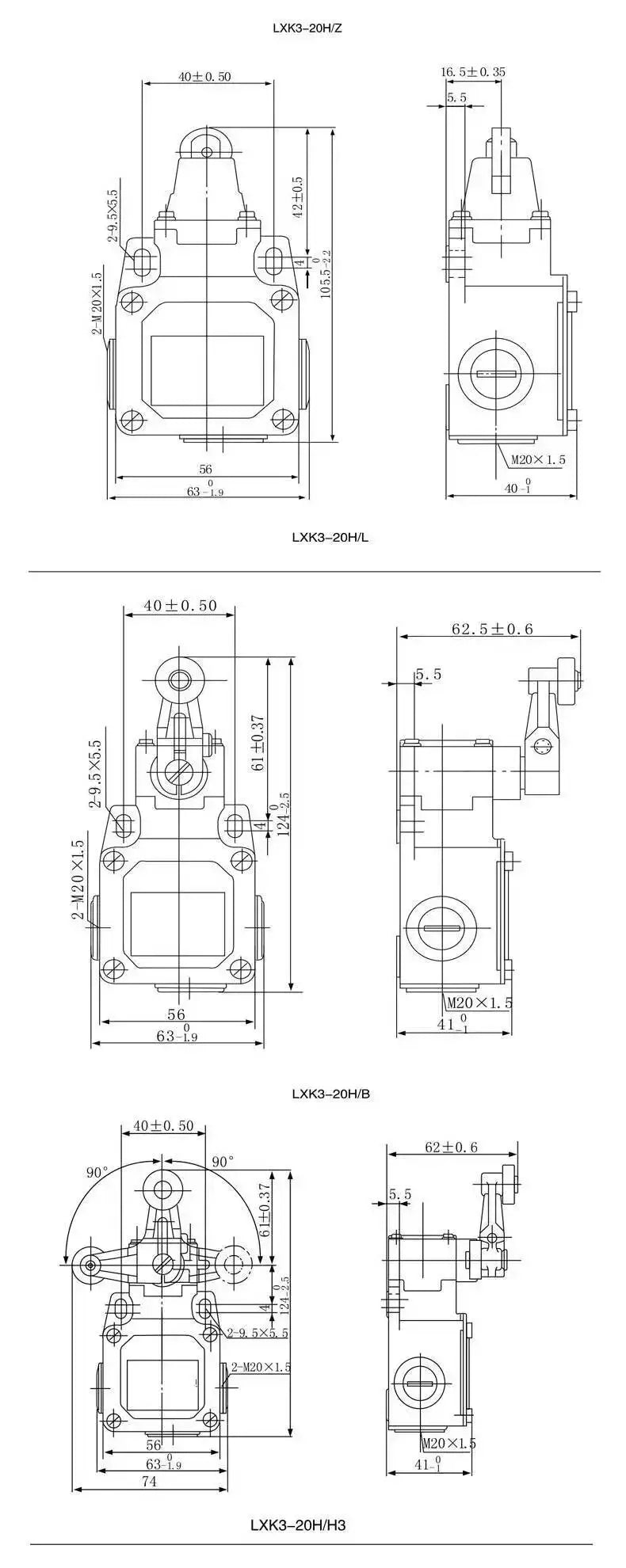 LXK3-20 Limit Switch 10A Rotary Reset Momentary Adjustable Roller Mini Electrical Power Travel Switches NO NC