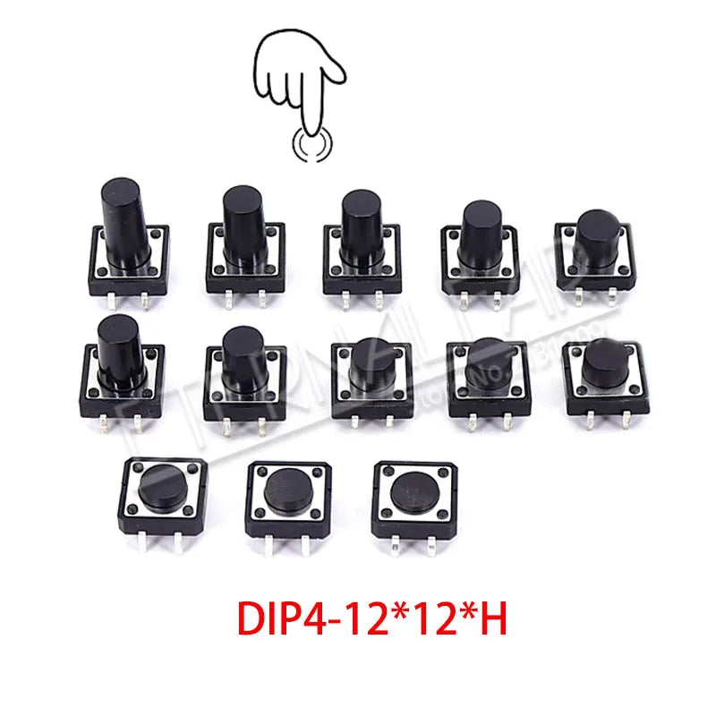 Tact Push Button Switch 12V Copper 4PIN DIP2 SMD Micro Switch 6X6X5 4.3 5 5.5 6 7 8 9 10 11 12 13 15MM TV Toys Home Use Button