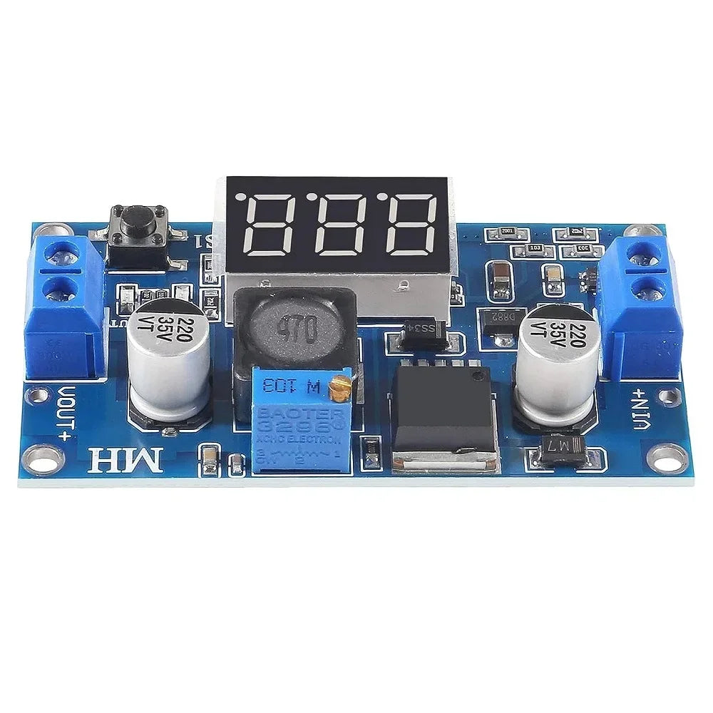 LM2596S DC DC Buck Converter Wide Voltage 3-40V To 1 5-35V Adjustable Module With LED Voltmeter Display For Car DIY Electronics