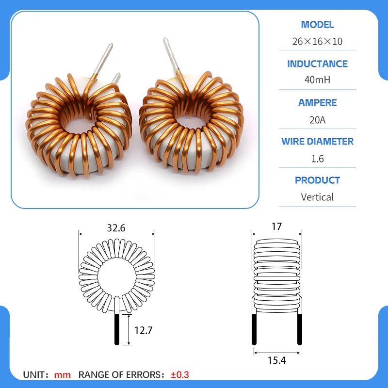 12x8.5x5 20x12x8 26x16x10 Amorphous Nanocrystalline Inductors Toroidal Choke Common Mode Filter Inductor