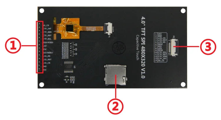 4.0 inch SPI serial TFT LCD capacitive touch screen display module 320*480 support for Arduino