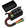 40A 80A Waterproof Relay Box 12V Pre-Wired with 6 Pcs 4P Relays for Auto 12V 24V Relay Kit Box