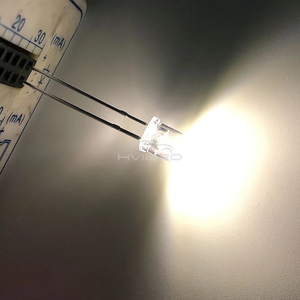 100/1000PCS 5mm Flat Top F5 Emitting Diode LED Wide Angle Ultra Super Bright Bulbs Light Lamp Diodes White Red Yellow Blue Green