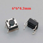 20/50/100pcs 6x6 PCB Momentary Mini Micro Tactile Tact Push Button 4-Pin Self-reset Switch 6*6*4.3/5/6/7/8/9/10/11/12/13/14/15mm