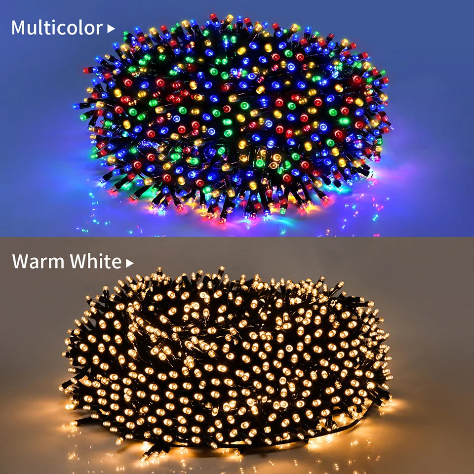 Waterproof LED Christmas Fairy String Lights White Warm RGB Lighting For Curtain Wedding Party Indoor Outdoor Home Decoration