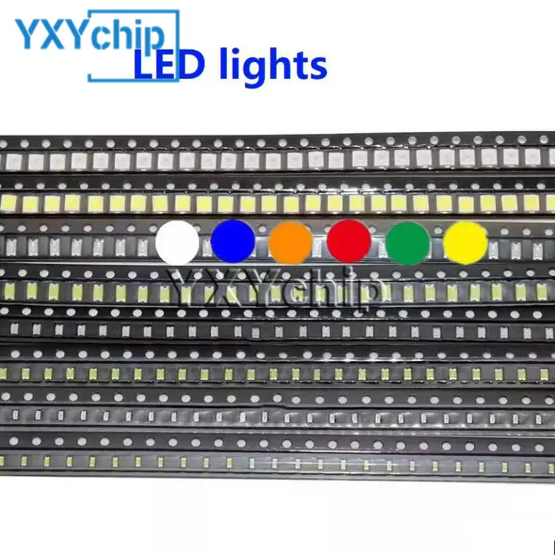 100pcs 0402 0603 0805 1206 3528 5050 5730 3020 3014 4014 SMD LED Red Yellow Green White Blue Orange Light Emitting Diode