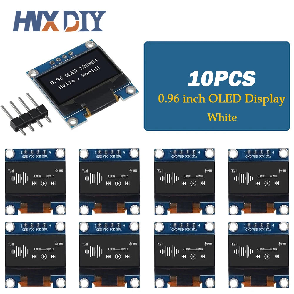 1-10pcs 0.96 inch IIC Serial White/Blue/Yellow Blue OLED Display Module 128X64 I2C SSD1306 12864 LCD Screen Board for Arduino