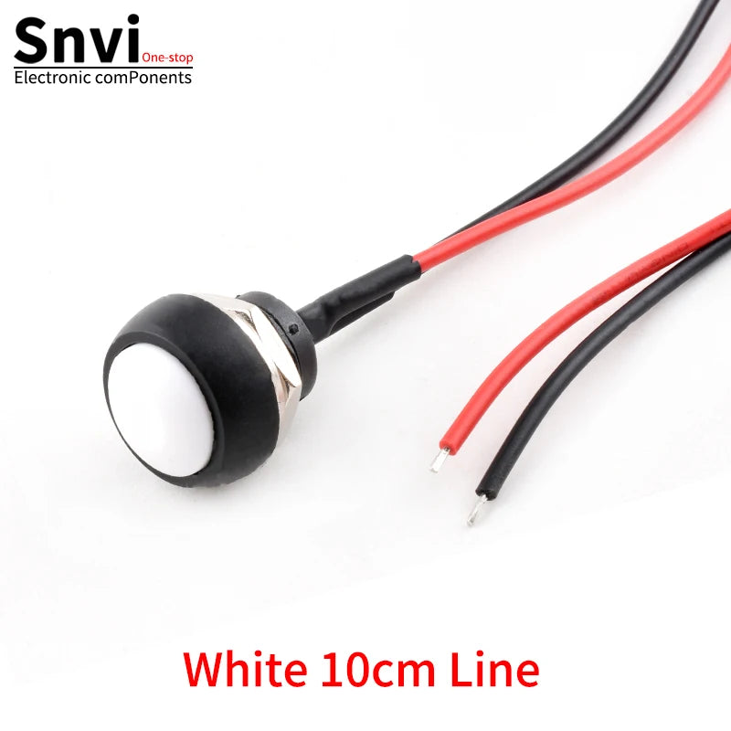 12mm Waterproof Momentary Push Button Switch PBS-33B Mini Round ON/Off Switch With Pre-wired Leads Self-Reset for Arduino DIY