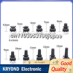 10 Models 6x6 Tact Switch Kit 4P Micro Switch 5mm-13mm Height for Arduino DIP Push Button