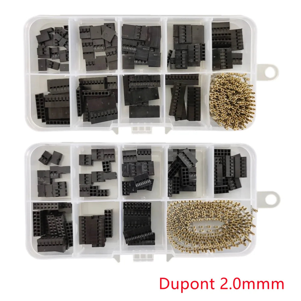 380/410PCS Dupont 2.0 Housing Plastic Shell 2.0mm Pitch Single Double Row Dupont Connector Terminal Set