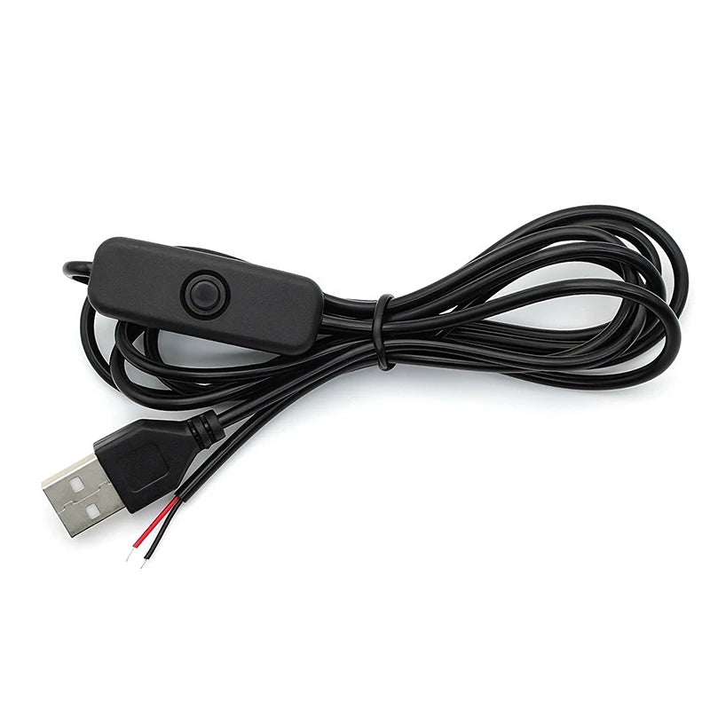1.5M LED Strip USB Connector Cable Extension 2 Pin Power Supply Wire On/Off Switch Electrical 5V Wire For LED Lighting
