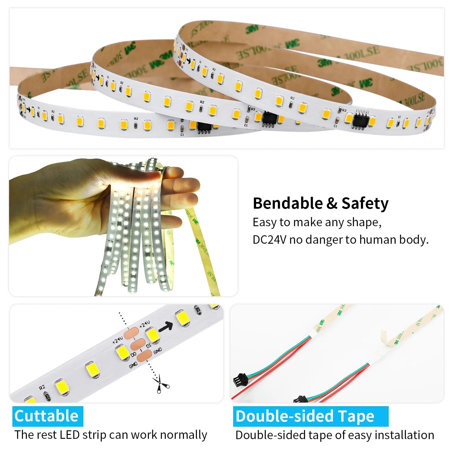 10m Running Water Flowing LED Strip Light DC24V WS2811 SMD2835 120LEDs/m Horse Race Pixel Addressable Flexible Linear Lamp Set