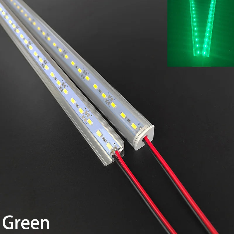 20 Inch 36 LEDs Red Green Blue LED Light Bar DC12V U/V-Shaped Flat Aluminum Channel Rigid Strip for Indoor Lighting