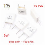 10pcs BPR56 5W Non-inductive Cement Resistor 0.01R 0.02R 0.05R 0.1R 0.15R 0.2R 0.22R 0.25R 0.3R 0.33R 0.5R 0.56R 1R 2R 10R ohm