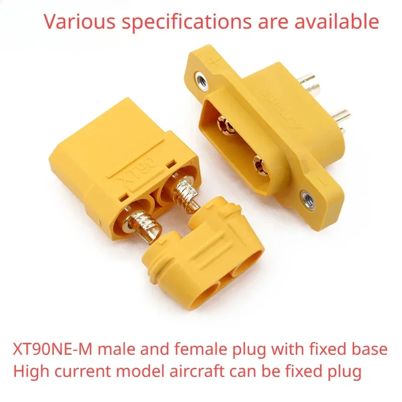 XT90NE-M with Fixed Base Male/Female Plug Charging Port XT90 Electric Vehicle Lithium Battery ESC Model Aircraft Connector