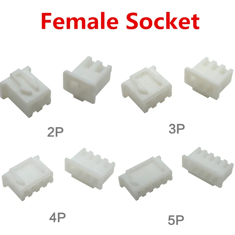 100Pcs JST XH2.54 2/3/4/5/6/7-12 Pin Terminals Plastic Shell Male Plug + Female Socket Wire Connector XH 2.54 2P 3P 4P 5P