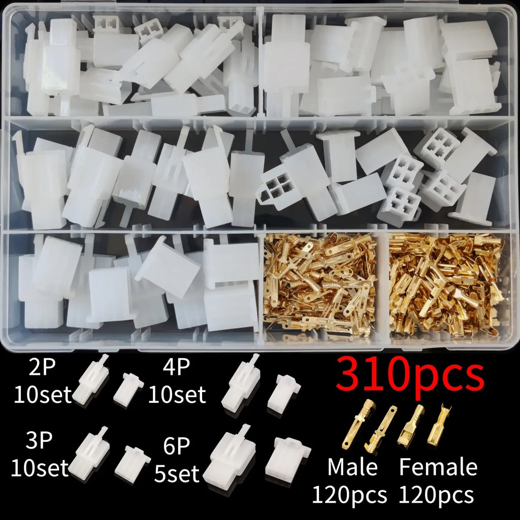 200/310/380/580Pcs 2.8mm Wire Connector Plier 2/3/4/6/9P Car Electrical Male Female Terminal Assorted Kit  Automotive Motorcycle