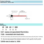 10PCS High Precision NTC Thermistor MF52B 10K B3950 1% 6CM Temperature Probe for 3D Printer HVAC Temperature Control