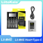 LiitoKala Lii-M4S 5V EU AU UK US Plug Battery Charger For 3.7V 18650 26650 21700 14500 18350 17500 1.2V AA AAA A C