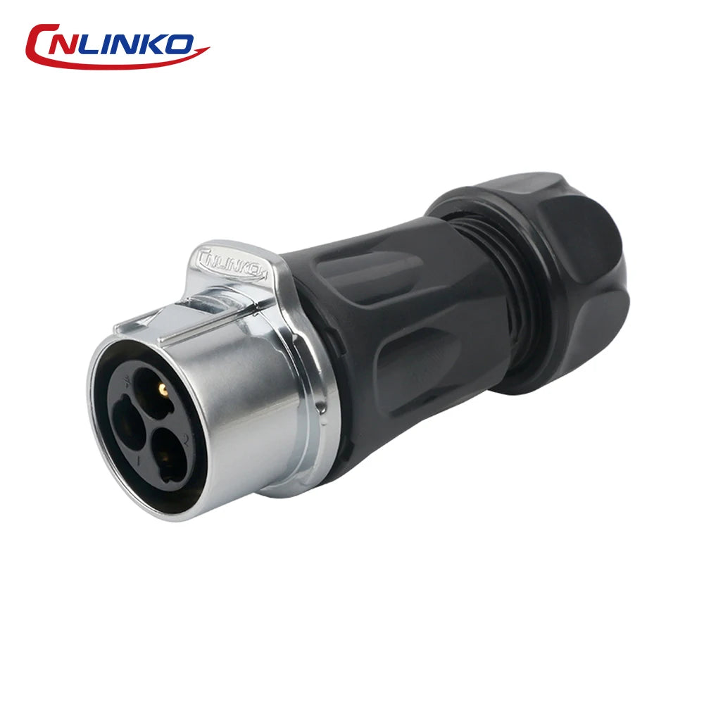 CNLINKO M24 PBT Waterproof Circular Solder Type Connector Female Plug+Male Mating Socket for Industrial Signal & Power Systems