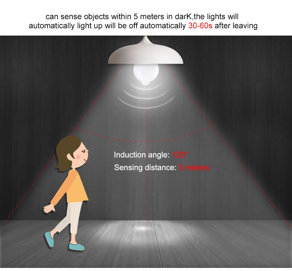 PIR Motion Sensor LED Light Bulb 220V 110V 12W 18W Smart Bulb Motion Activated ON/OFF Home Lights Lamp with Motion Sensor
