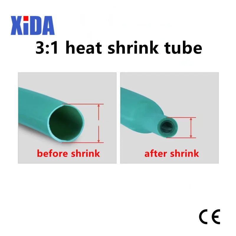 1M Clear4.8/6.4/7.9/9.5/12.7/15mm Dual Wall Heat Shrink Tube Thick Glue 3:1 Ratio Shrinkable Tubing Adhesive Lined Wrap Wire Kit