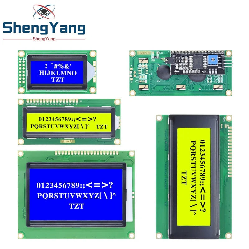 TZT LCD1602 LCD 1602 2004 12864 LCD Display Module Blue Green Screen 16x2 20X4 Character  HD44780 Controller