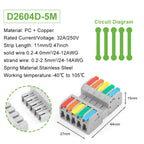 5Pcs Male Female Universal Compact Electrical Wiring Connectors Push-in Conductor Terminal Block Docking Mini Quick Wire Connect