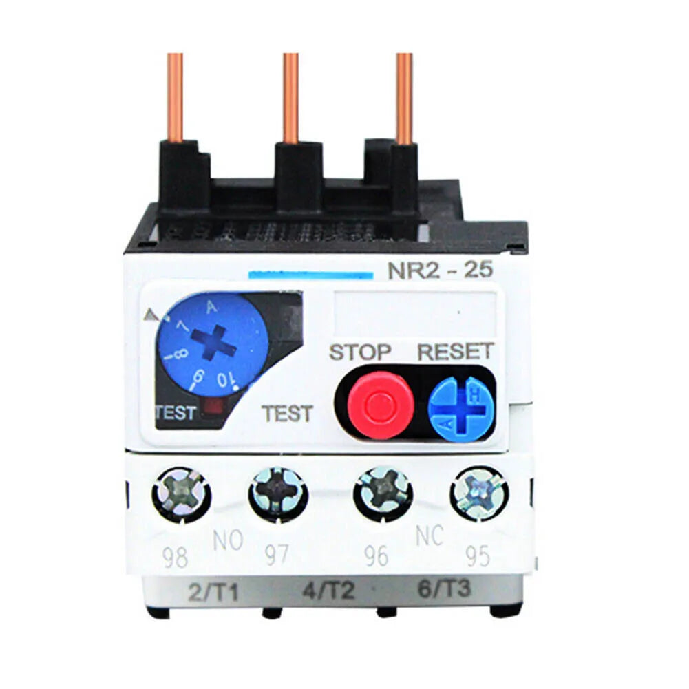 Thermal Overload Motor Relay 3 Phase AC 50Hz/60Hz FR NR2-25 IP20 Plug-in With Indicator Light For CJX2 Series Contactors
