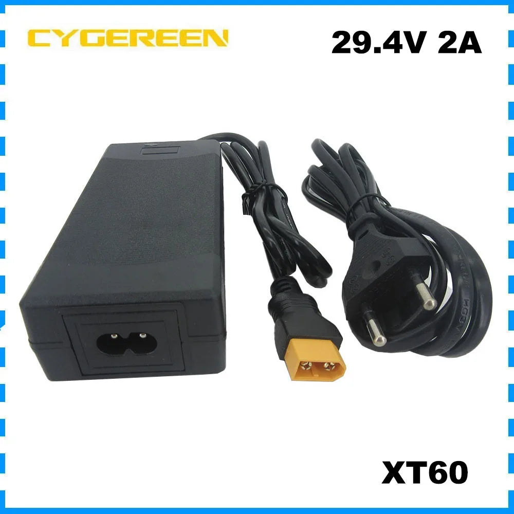 24V 2A 7S Li Ion Charger 7S 29.4V 10AH 12AH 15AH Lithium 18650 Battery Smart Charger XT60 DC Connector