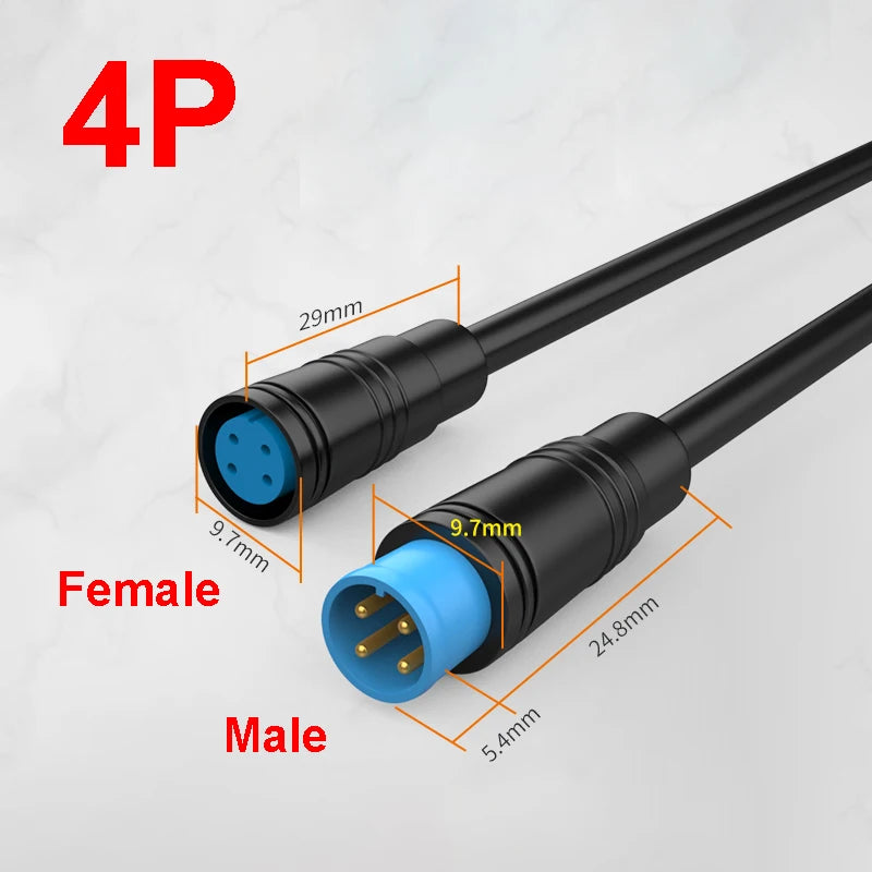 1pair male+female E-bike Line  M8 Signal Speed Sensor Extension Cable 2 3 4 5 6 Pin Electric Bicycle IP65 Waterproof Joint