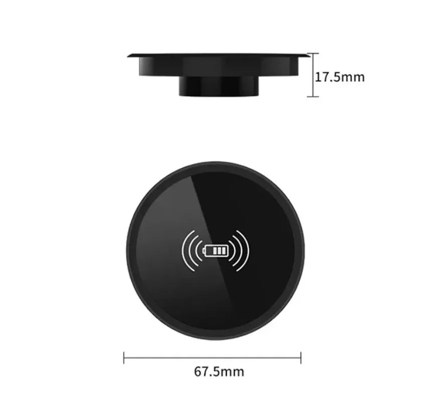 Embedded 15W Wireless Charger Fast Inductive Charging Base Desktop For iPhone 16 15 14 13 12 Samsung S24 S23 Huawei Xiaomi Phone