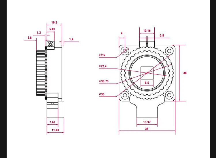 Raspberry Pi High Quality HQ Camera Module 12.3MP IMX477 sensor support for C- and CS-mount lenses