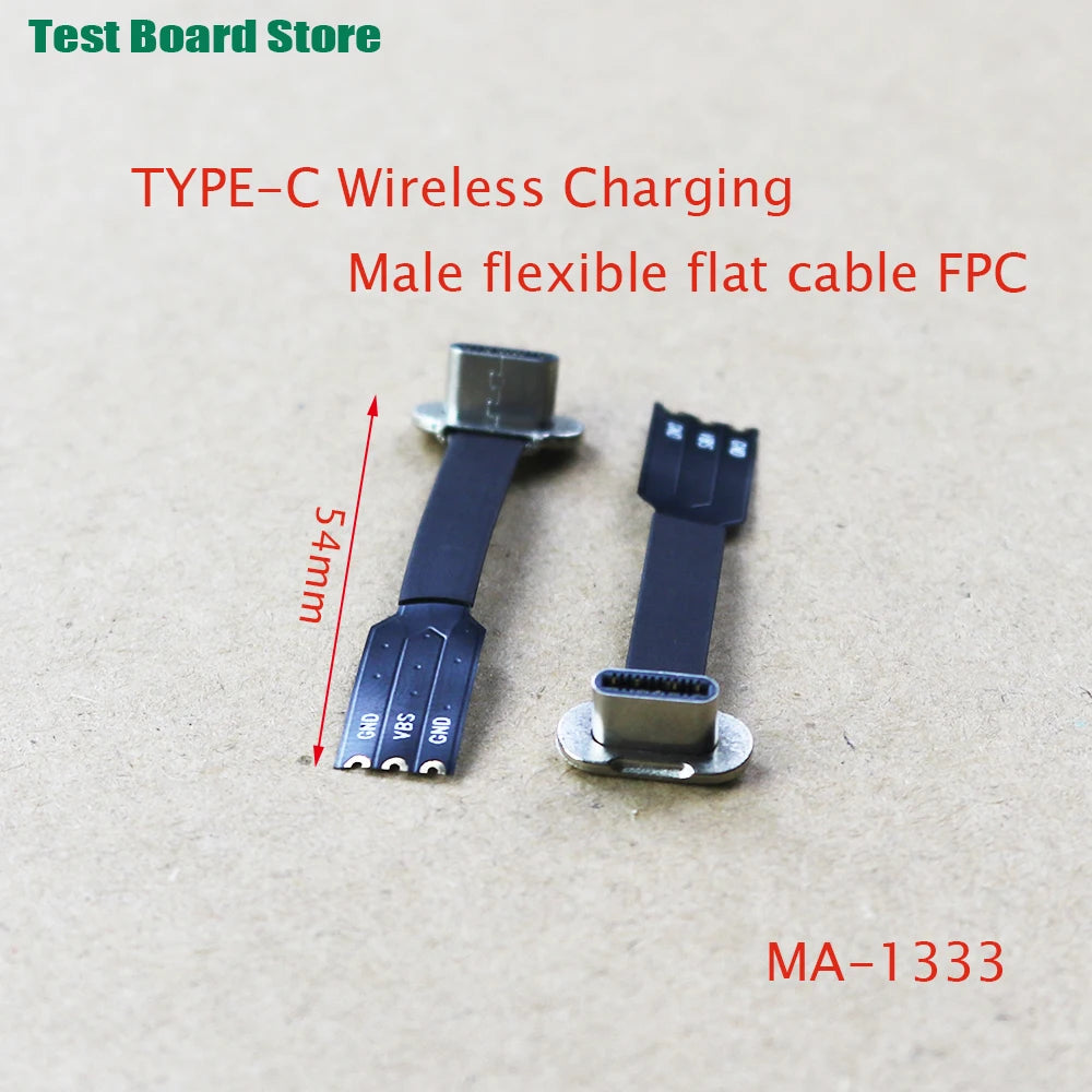 Test Board 1pcs USB Type-C Connector FPC 2Pin 3Pin W/ Resistor R1 Soft Flat Cable Male Charging Fast Wire Extention