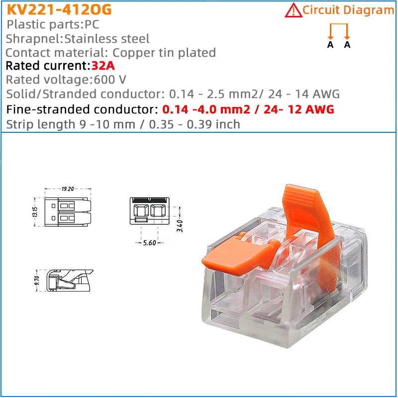 Mini Fast Wire Connector Terminal 25/50/100 PCS Set Compact Plug-in Home Wiring 0.08-4.0mm Universal Cabler for Electronics