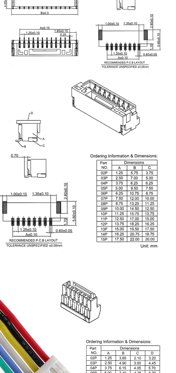 2pc GH1.25 wt Latch 20cm Female Male Extension 26AWG Silicon Cable JST GHR-15V-S SSHL-002T-P0.2 Crimp 2-15P High Temp Resis Wire