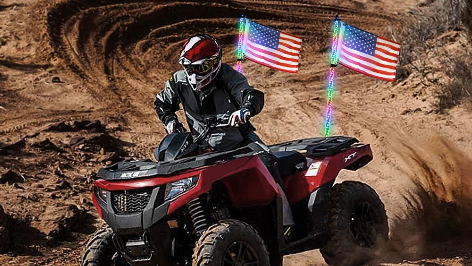 Nilight  3-6FT RGB LED Whip Light, Spiral Neon Flagpole Lights With Remote Control Color Changing Lights for ATV UTV Buggy 2PCS