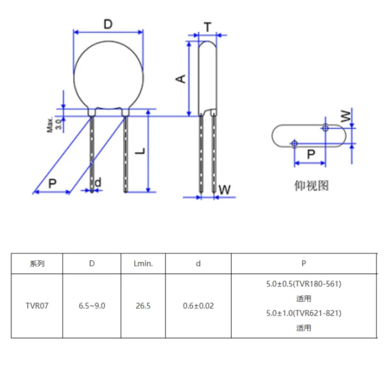 10pcs Varistors TVR07270/271/390/431/471/561/681/751KSY 7MM piezoresistor 7D270/271/390/431/471/561/681/751