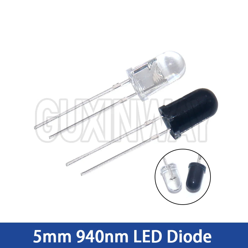 10pairs 3mm 5mm 940nm LEDs Infrared Emitter and IR Receiver Diode F3 F5 Diodes for Arduino DIY