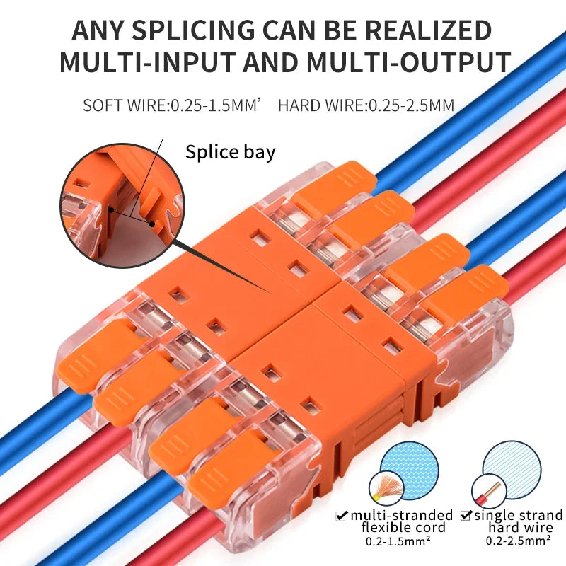 10Pcs CMK 64 Quick Lever Wire Connectors 2/3/4 In and 2/3/4 Out for Compact Plug Male Female Terminals Universal Blocks