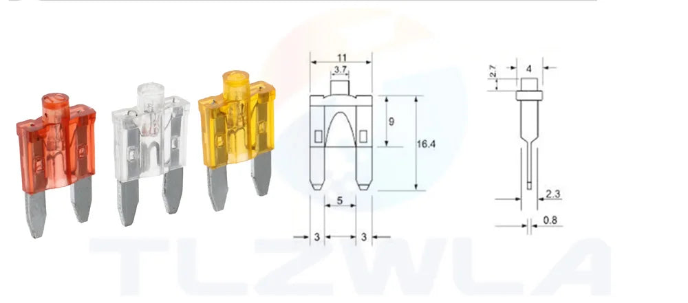 10PCS Small With Light With Fusing Indication Automobile Plug-in Fuse Small Sharp Foot Fuse For Automobile 5A ~ 40A