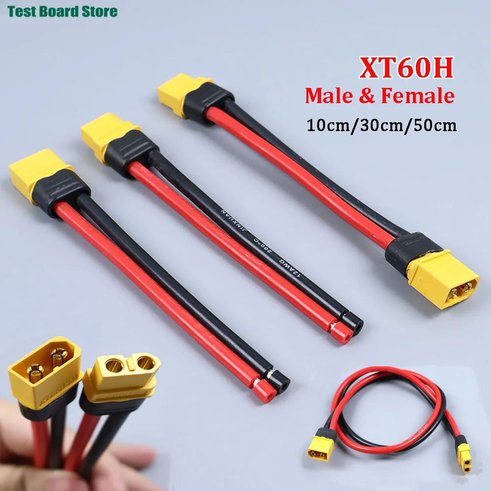 XT60 Male Female Conversion Plug Connection Cable With 12AWG Silicone Extension Lead Wire for RC Lipo Battery FPV Drone