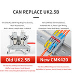 JINH CMK420 One-Flip Lever DIN Rail Terminal Push-in Wire Release Compact Conductor Block Orange Option for Electronics