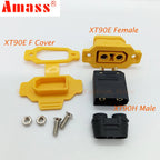 Original Amass XT90E-F Battery Connector XT90E Female Plug Gold-plated XT90 Mountable Connector Plug  Yellow Socket