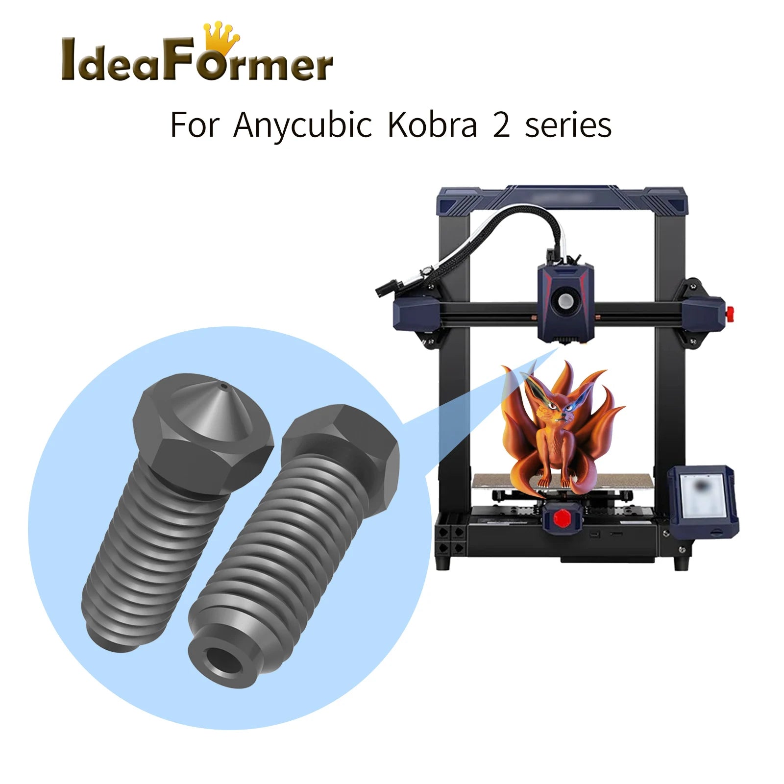 For Anycubic Kobra 2 Hotend Kit 24V 60W Heater Cartridge Thermistor 0.4mm Print Hot End For Kobra2/Kobra2 Plus/ Kobra2 Pro