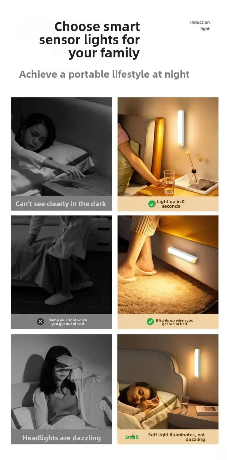 Usb LED Bar Lights Sensor Light Led Rechargeable Wireless Night Lights Leds for Lighting Strip Bars Desk Lamp Under Cabinet